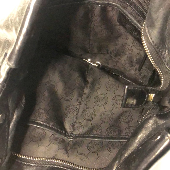 MICHAEL KORS Black Leather Buckle Accents Slim Crossbody Bag silver hardware - Picture 14 of 16